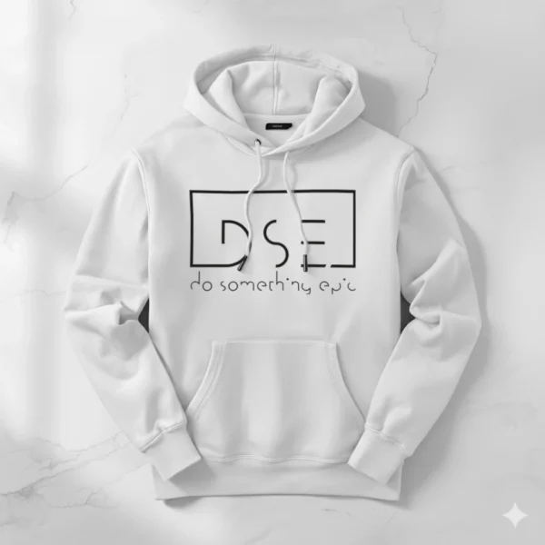 White premium hoodie minimalist streetwear style