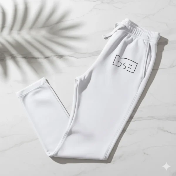 White premium sweatpants relaxed fit streetwear